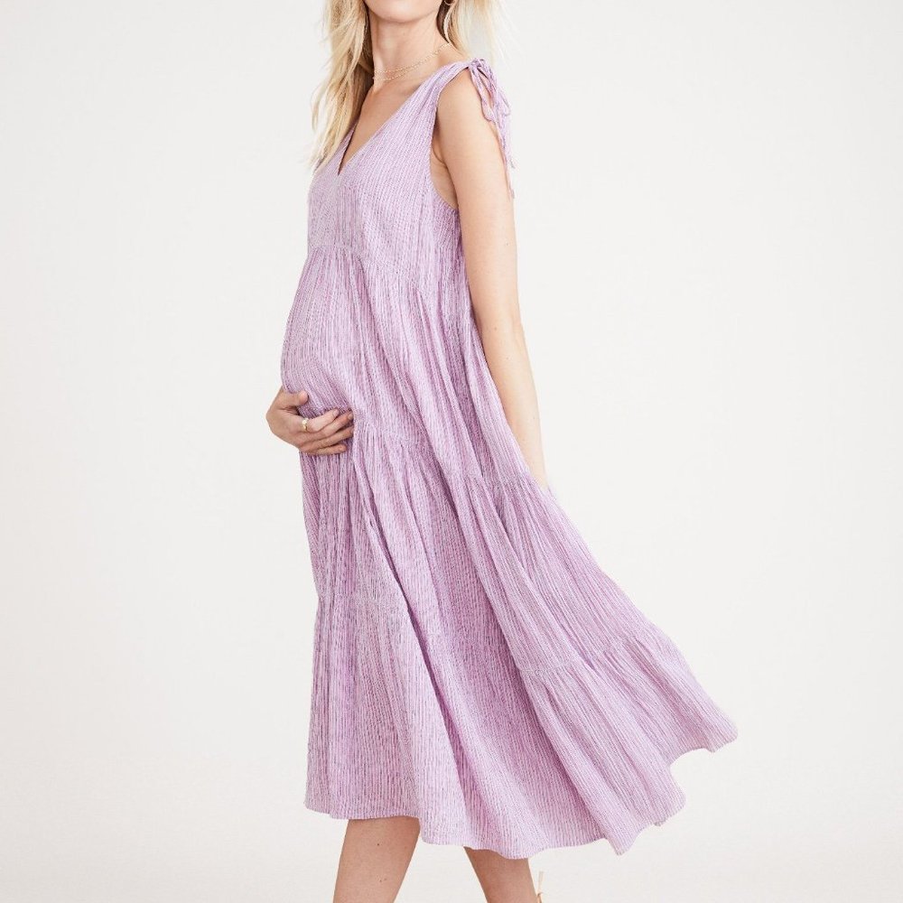 NWT NEW Hatch Erika Dress Size 0 Purple Stripe